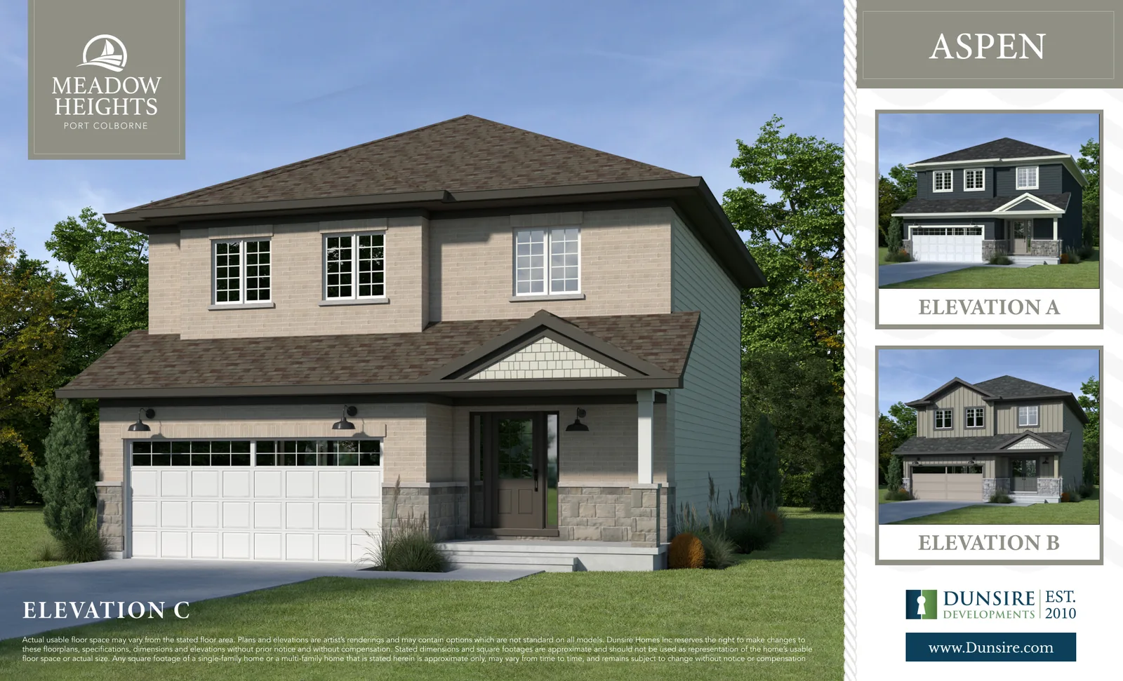 Aspen model front elevation, Meadow Heights
