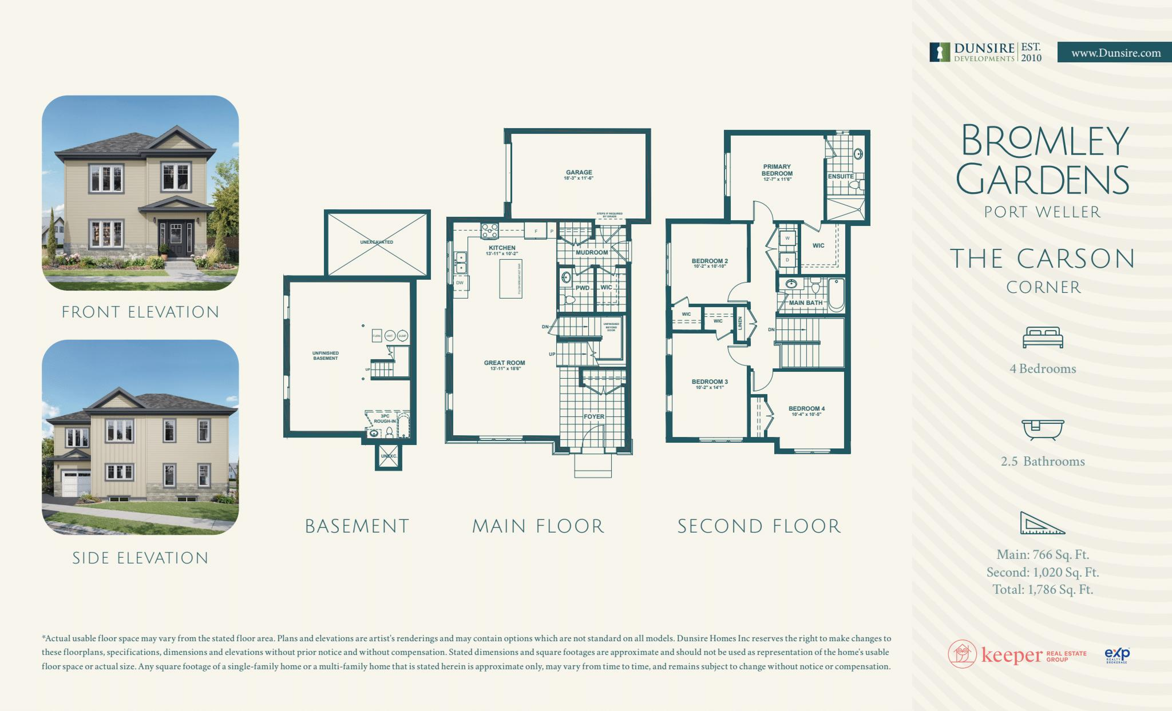 The Carson Corner — elevations and floor plans