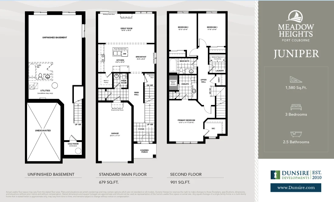 Juniper floor plan, 3 bed 2.5 bath